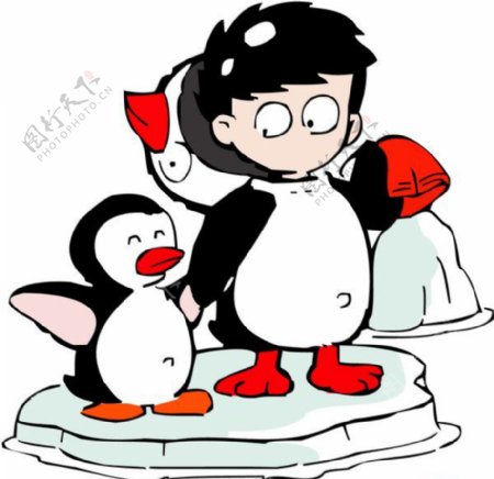 位图可爱卡通企鹅卡通人物免费素材
