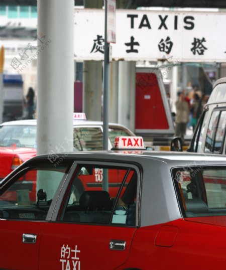 香港繁忙的出租车排队