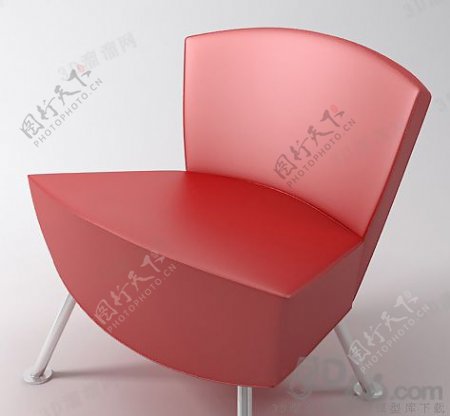 3D红皮休闲椅模型