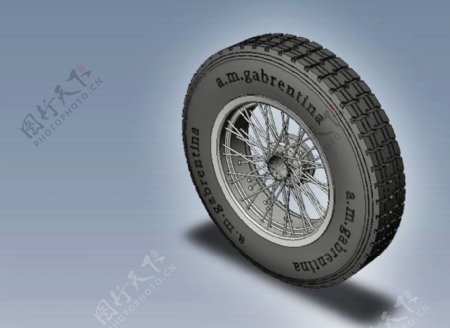 梅赛德斯奔驰对SSK的轮胎和轮辋的装配模型