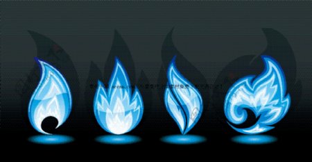 精美蓝色火焰矢量素材