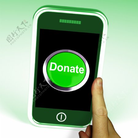 在移动显示按钮和捐赠慈善筹款