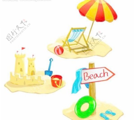 沙滩沙城堡图片