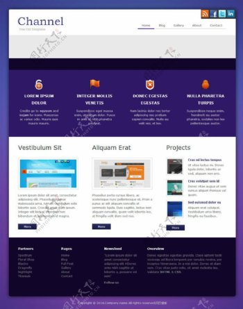 紫色企业项目CSS网站模板