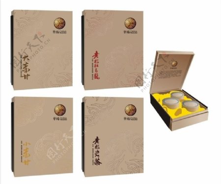 茶叶包装盒子古典传统大气图片