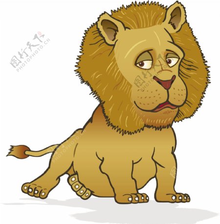 印花矢量图动物狮子色彩彩色免费素材