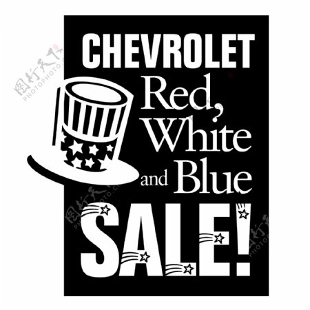 雪佛兰红色白色和蓝色的销售