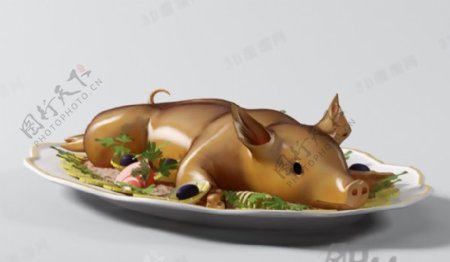 3D烤全猪模型