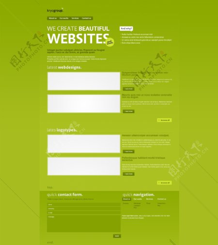 绿色调简洁设计风格网站模板