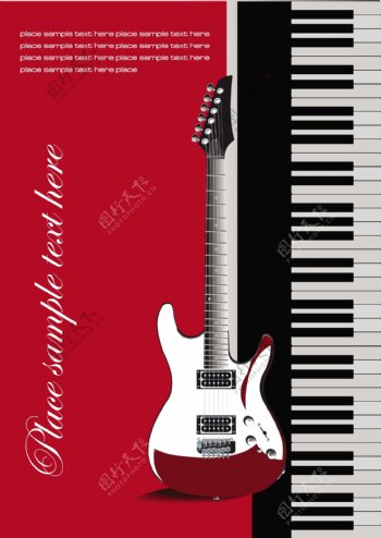 吉他钢琴音乐背景图片