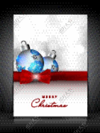 圣诞贺卡或礼品卡和装饰夜球