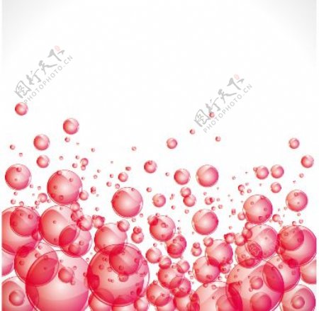 透明的粉红色泡沫设计矢量