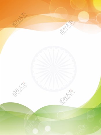 创造性的印度国旗颜色的背景与独立日的波长