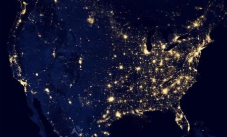 地球灯光夜景美国图片