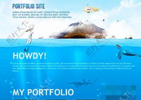 蓝色漂亮的海洋世界旅游网站模板