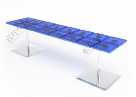 CASAMANIAXTile54蓝色格子塑料桌