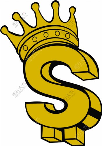 皇冠黄金的美元符号