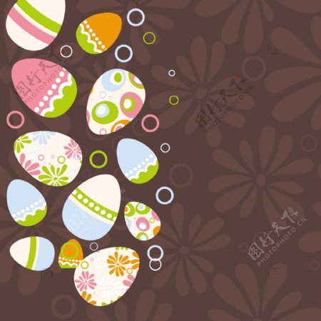 复活节彩蛋的插图背景04矢量