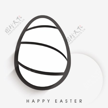 复活节快乐的背景或卡与时尚的蛋在灰色的背景