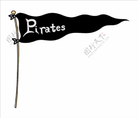海盗旗卡通矢量图