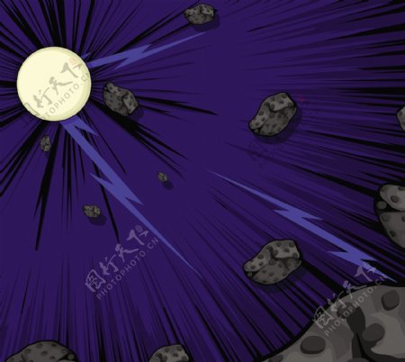 小行星的月光背景矢量