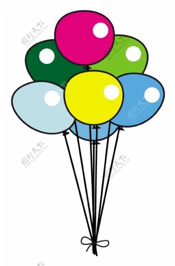 彩色的复古气球束