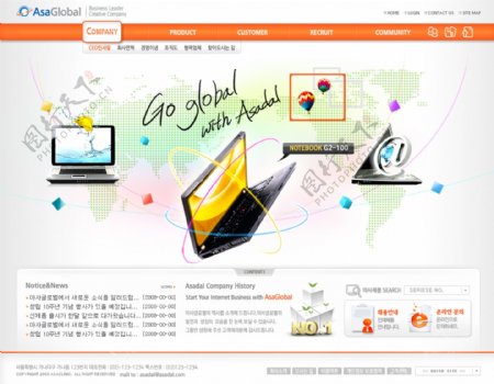 橙色科技网站模版