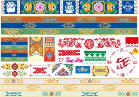 藏族装饰图案矢量素材
