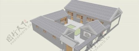 SketchUp精品模型中式四合院住宅