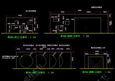 景墙立面图cad图纸
