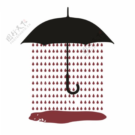 印花矢量图生活元素伞雨男装免费素材