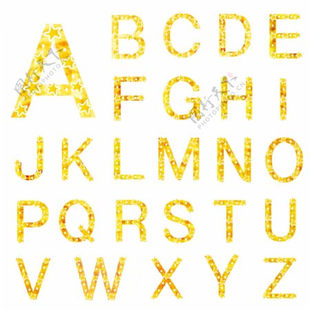 黄色英文字母图片