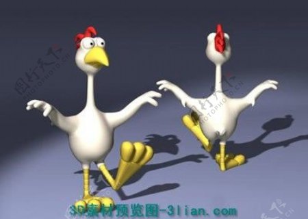 卡通公鸡3d模型