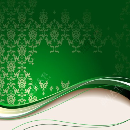绿色装饰花纹背景