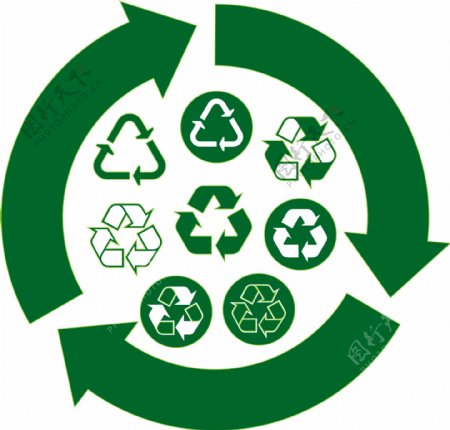 绿色回收图标