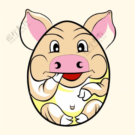 印花矢量图可爱卡通卡通动物十二生肖猪免费素材