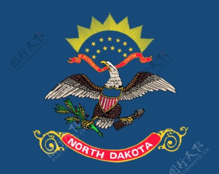 美国北达科他州的旗剪贴画