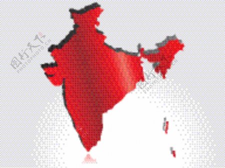 红色的地图都或多或少地吸取印度