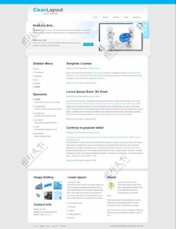 蓝色企业CSS网页模板