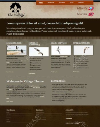 乡村部落CSS网页模板