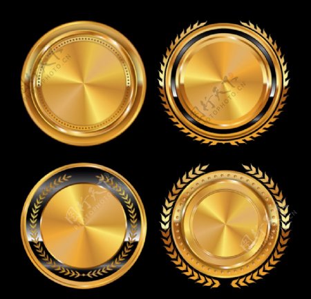 金色圆形徽章图片