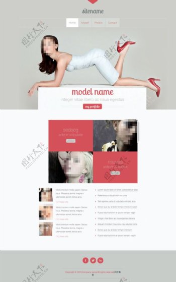 美女模特展示网站模板图片
