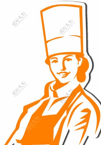 女厨师矢量人物图片