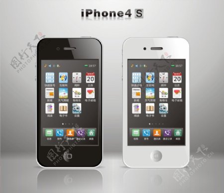 iPhone4S矢量模板图片