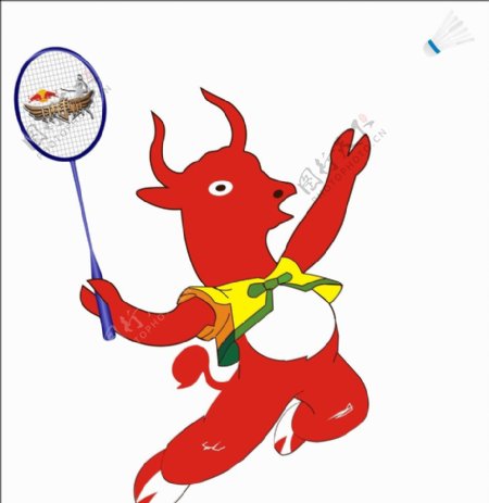 红牛打羽毛球图片