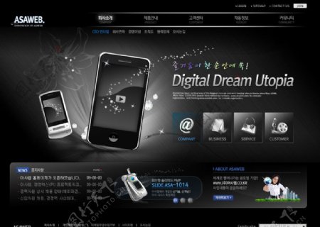 韩国手机网站模板图片