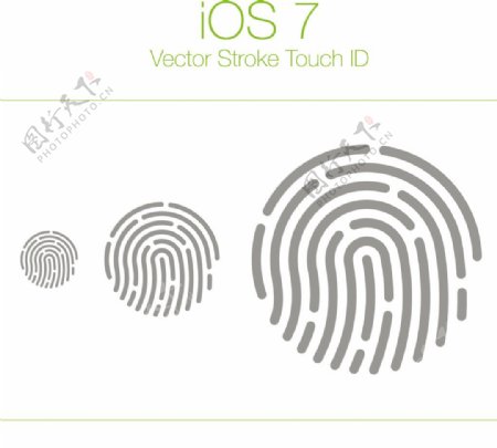 iOS7指纹矢量素材图片