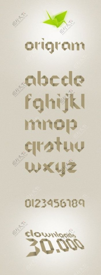 折纸风格英文字体