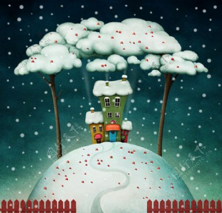 冬季下雪梦幻世界图片