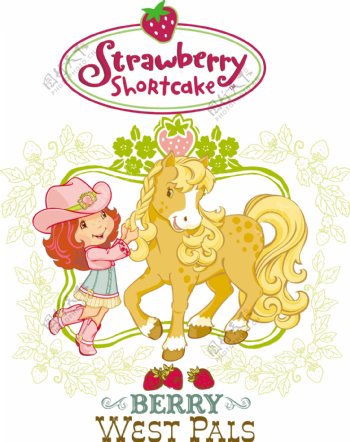 strawberry女孩与长毛马图片